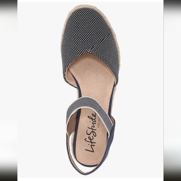 Lifestride Kimmie Espadrille Wedge Velocity 2.0 Navy Almond Milk Coastal 9.5 - Picture 5 of 12